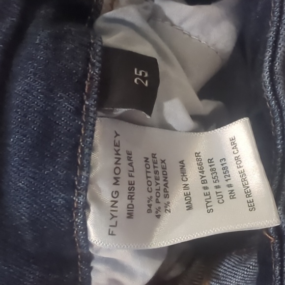 FLYING MONKEY Mid Rise Flare stretch destroyed jeans BY4668R The Buckle sz25x31L - Picture 13 of 15